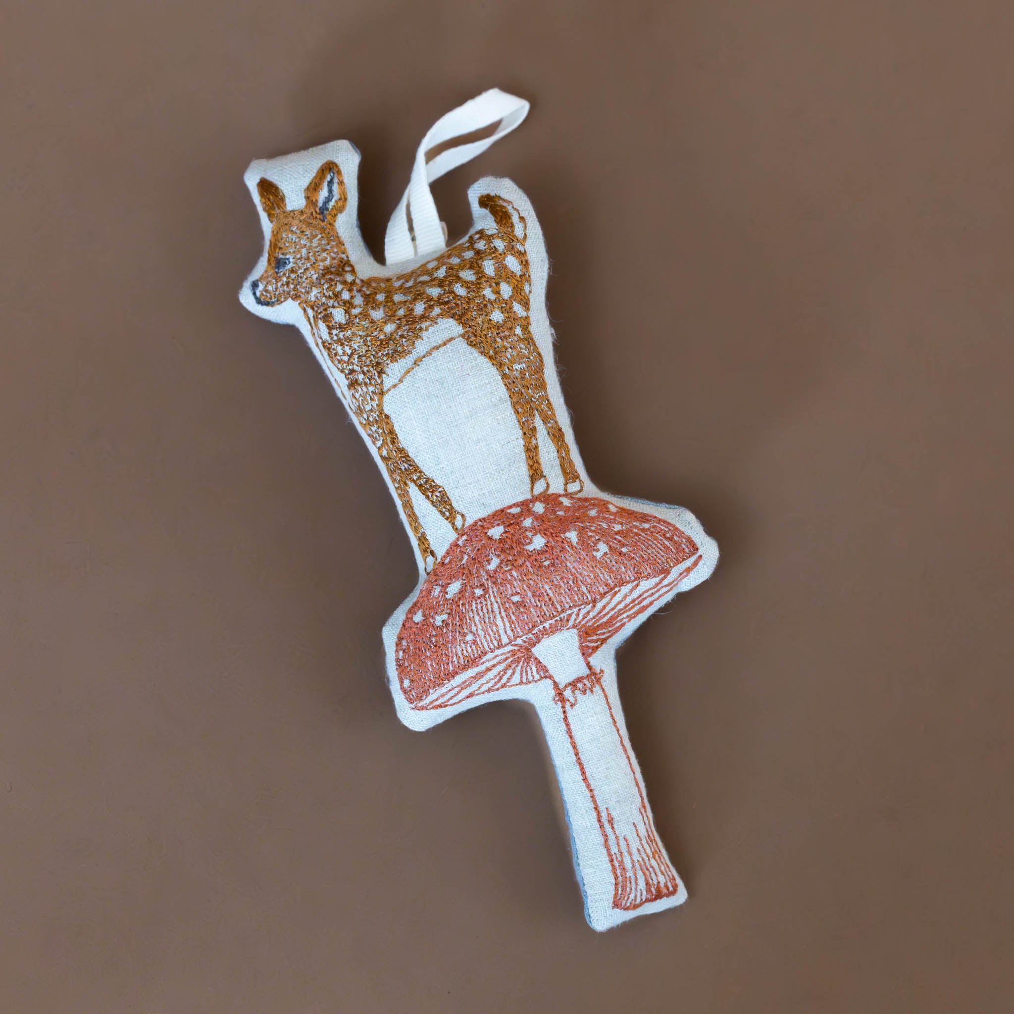 Embroidered Ornament | Mushroom Deer