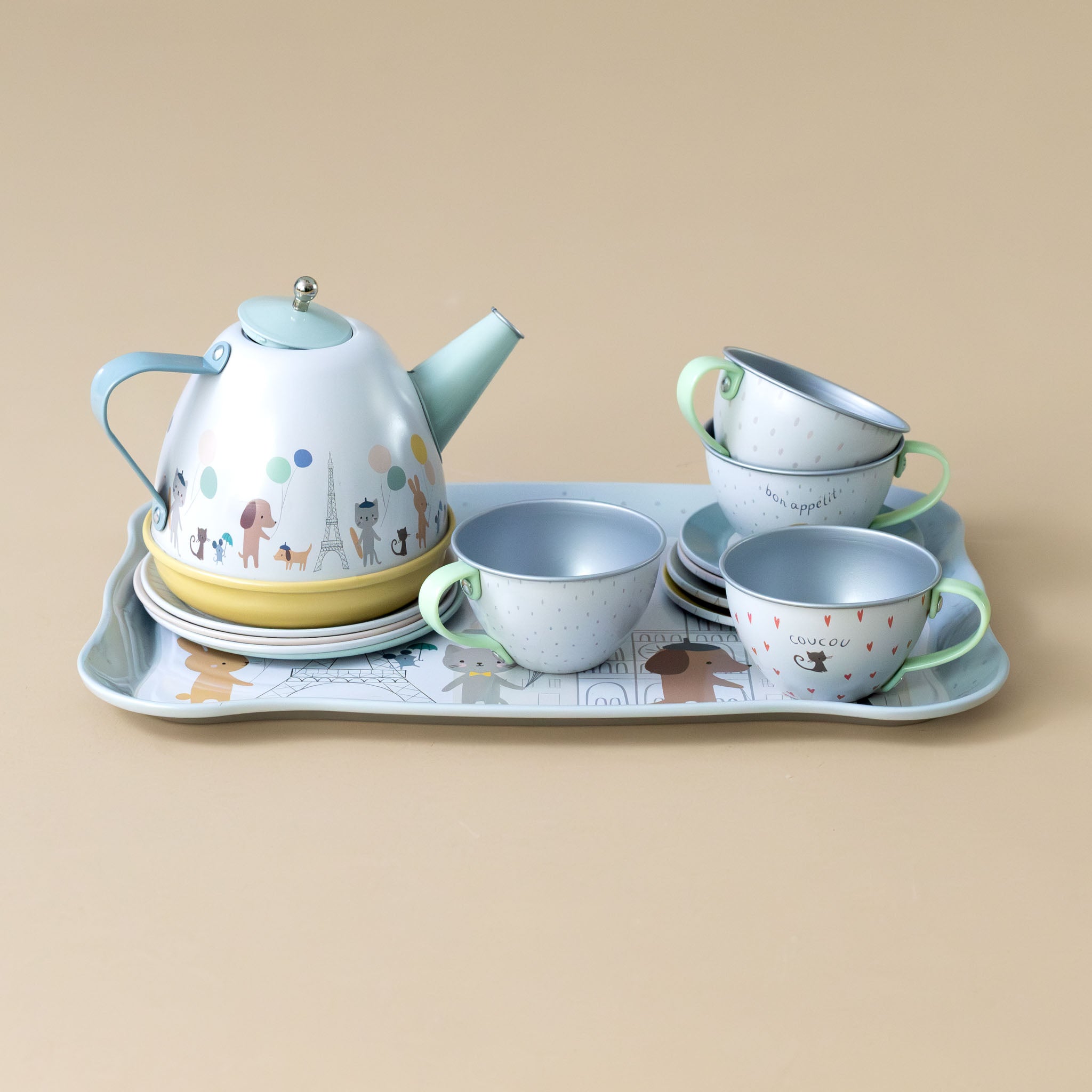 Musical Tin Tea Set with Suitcase | Parisian Party