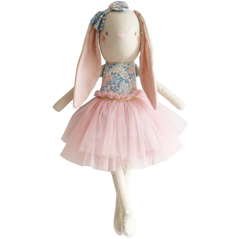 Linen Pearl Cuddle Bunny 55cm in Liberty Blue