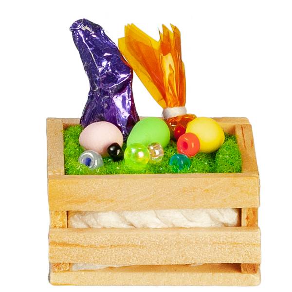 Natural Wood Dollhouse Miniature Easter Crate
