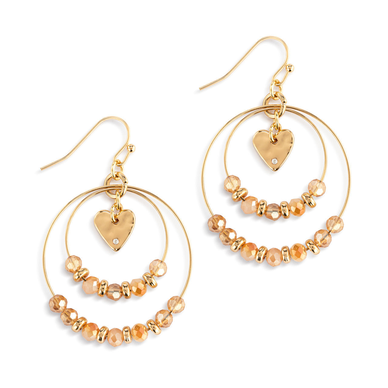 Your Journey Beaded Love Earrings - Champagne