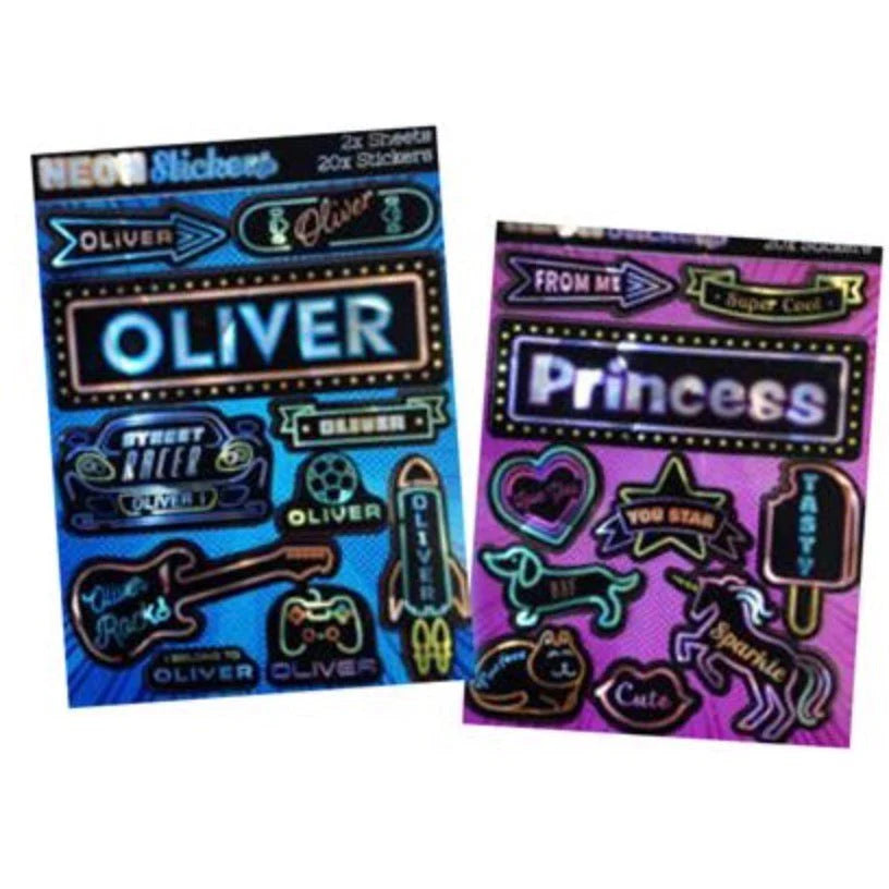 Neon Name Stickers - Stella