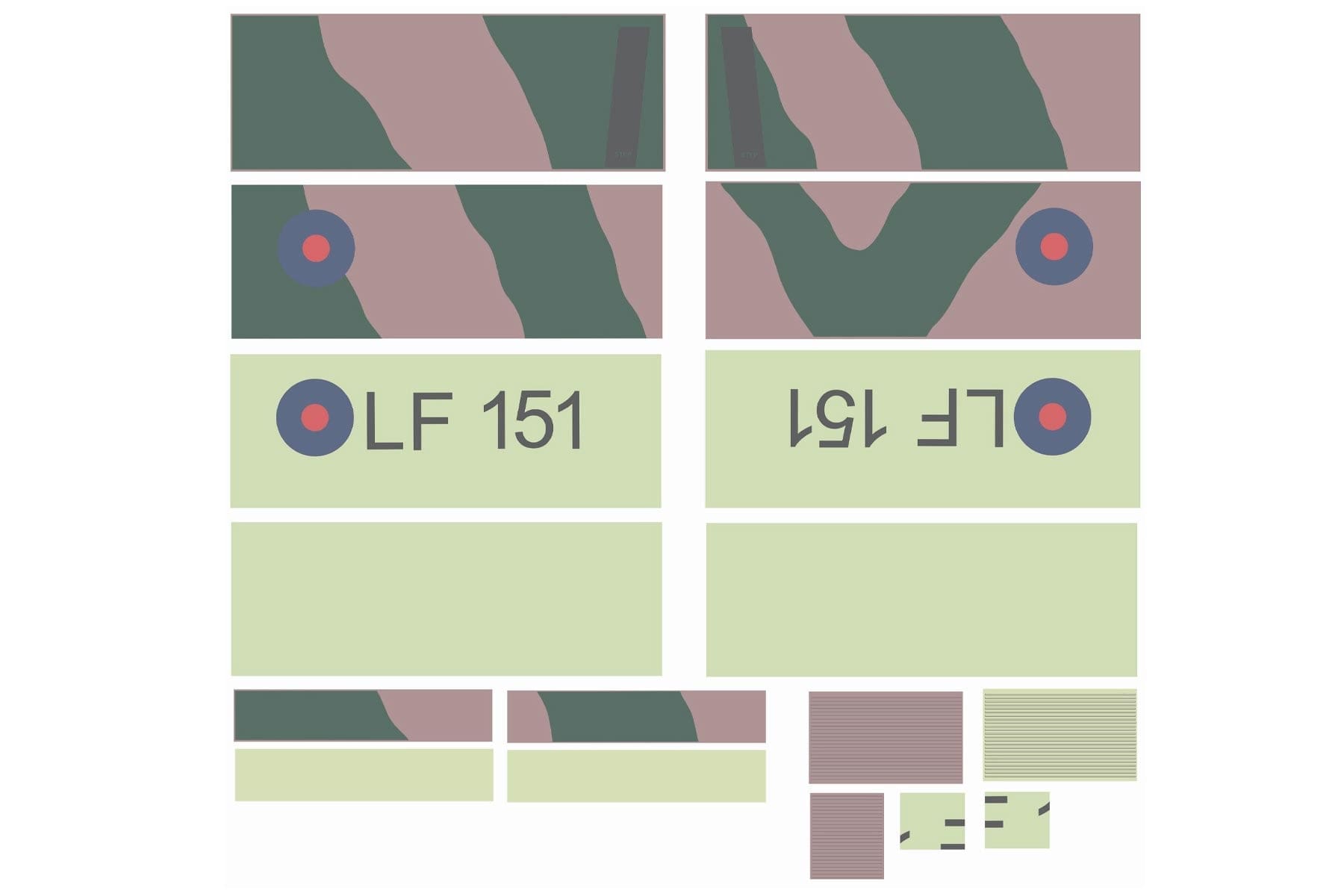 Nexa 1400mm DH.82 Tiger Moth British Camo Covering Set (Wing)