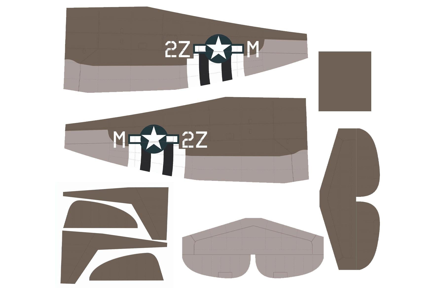 Nexa 1500mm P-47B Thunderbolt "Touch of Texas" Covering Set (Fuselage & Tail)