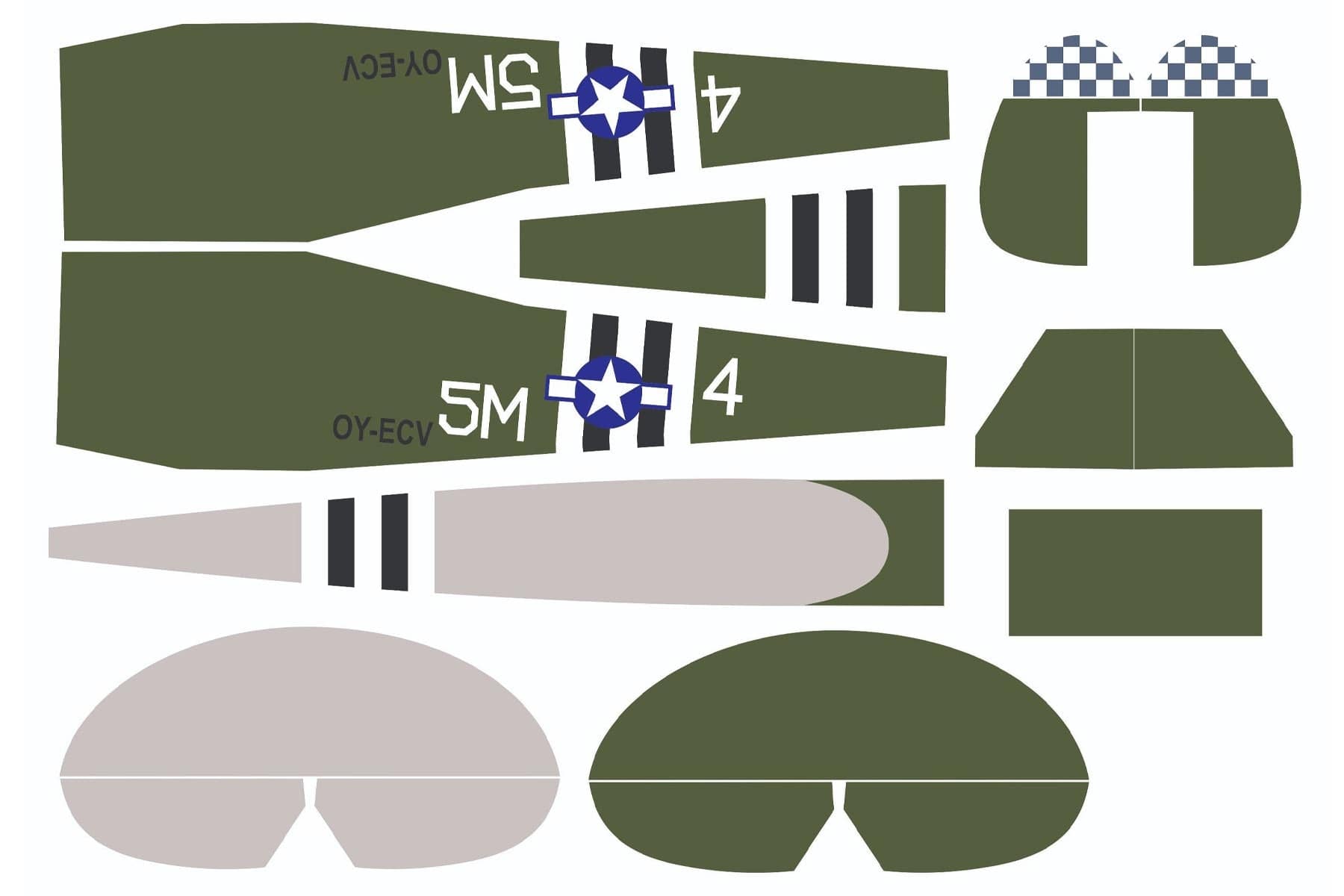 Nexa 1620mm L-4 Grasshopper Covering Set (Fuselage & Tail)
