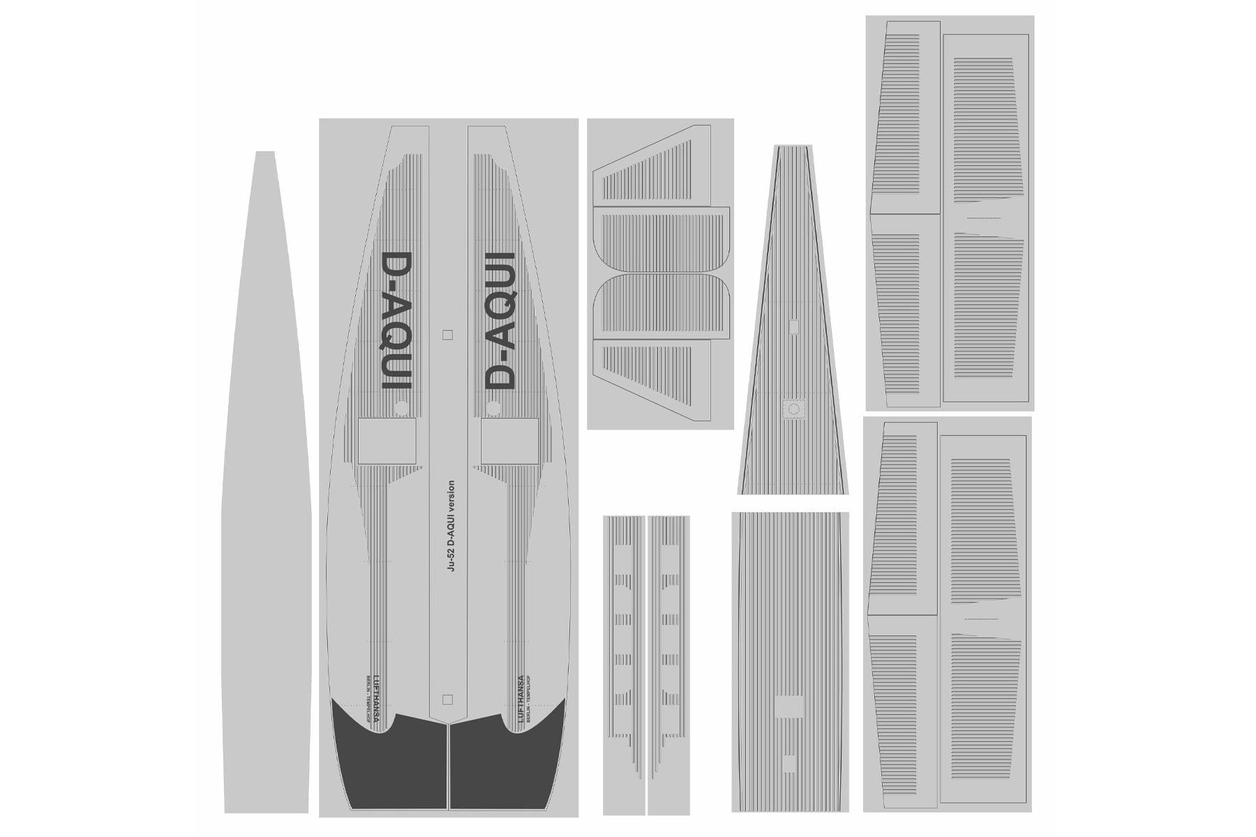 Nexa 1630mm Junker JU-52 Covering Set (Fuselage & Tail)