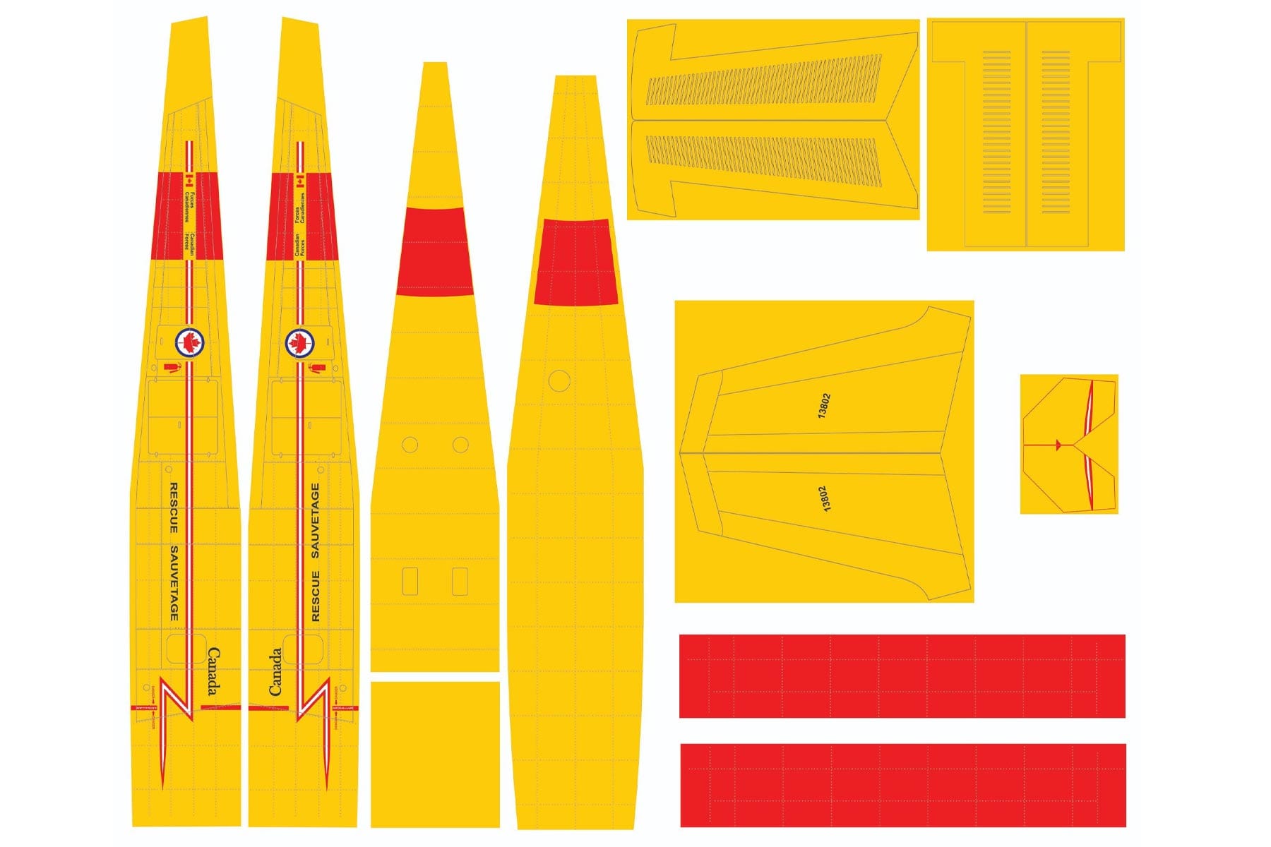 Nexa 1870mm DHC-6 Twin Otter Canadian Yellow Covering Set (Fuselage & Tail)