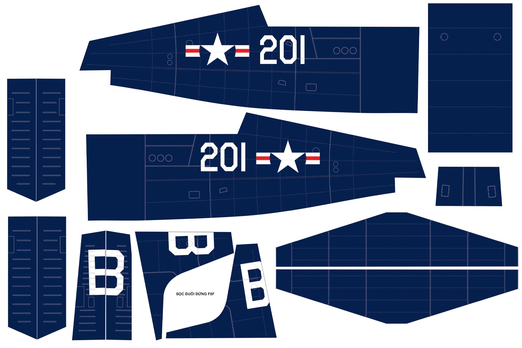 Nexa 2020mm F8F Bearcat Covering Set (Fuselage & Tail)