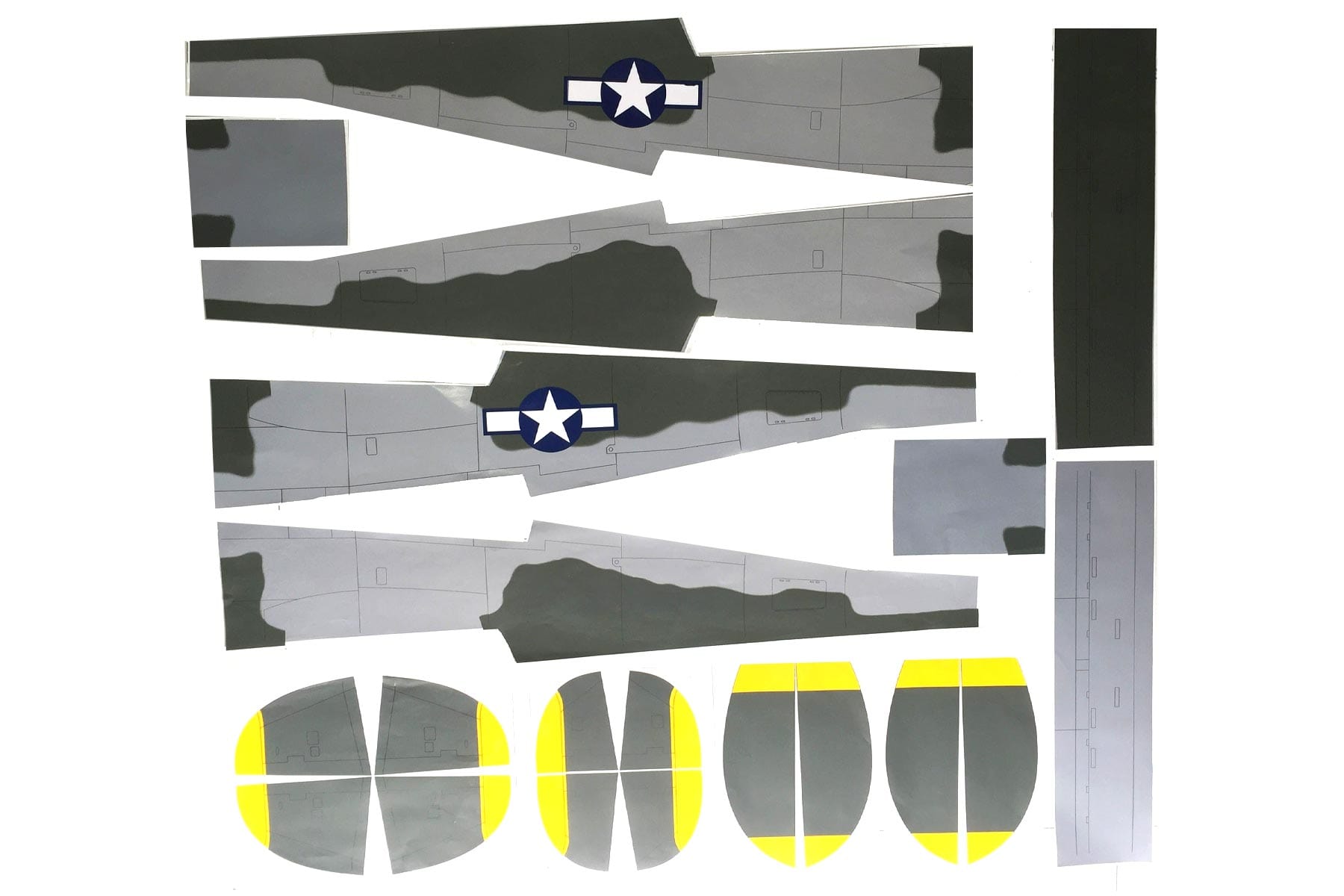 Nexa 2108mm P-38 Lightning Olive Drab Covering Set - Fuselage and Tail