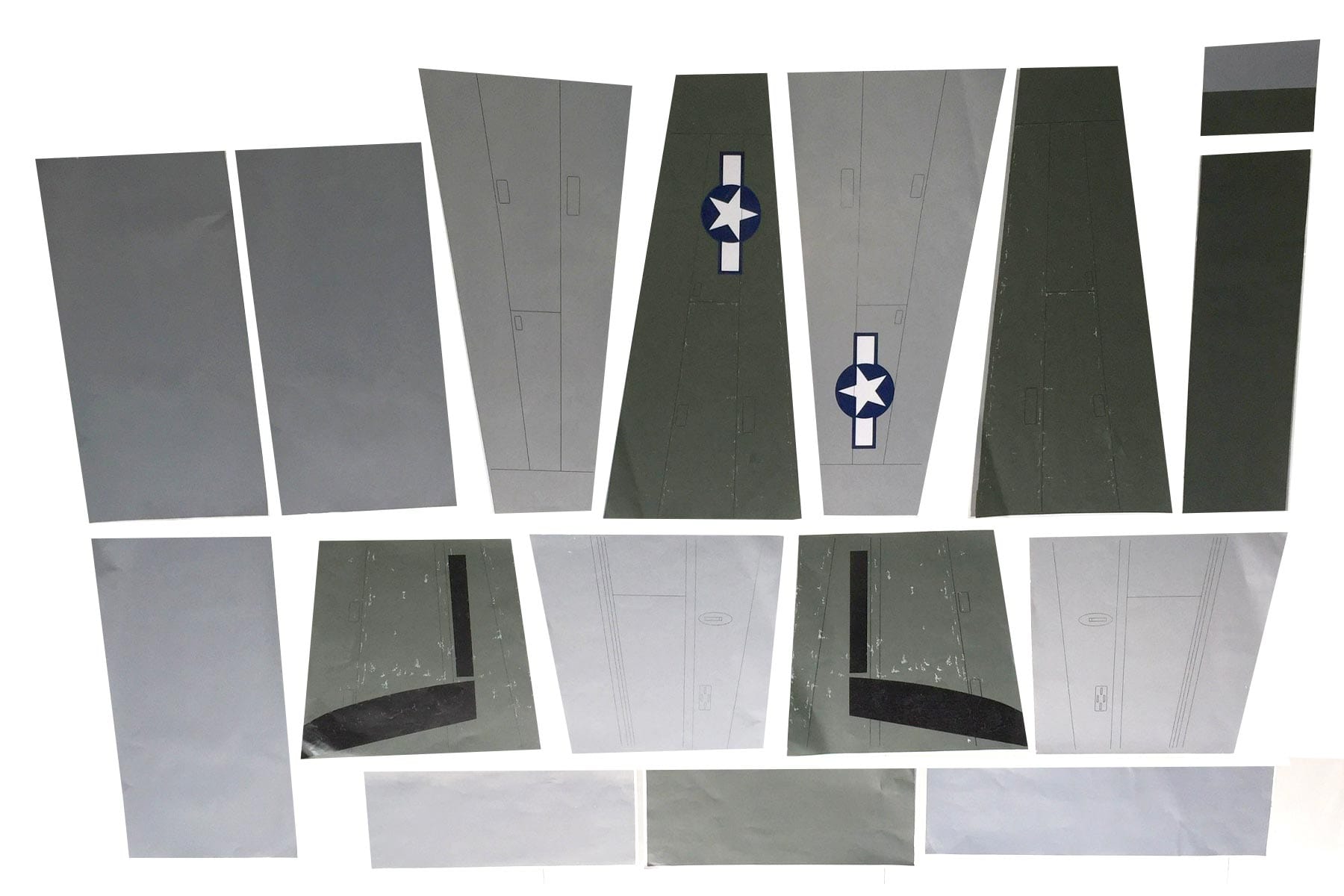 Nexa 2108mm P-38 Lightning Olive Drab Covering Set - Wing