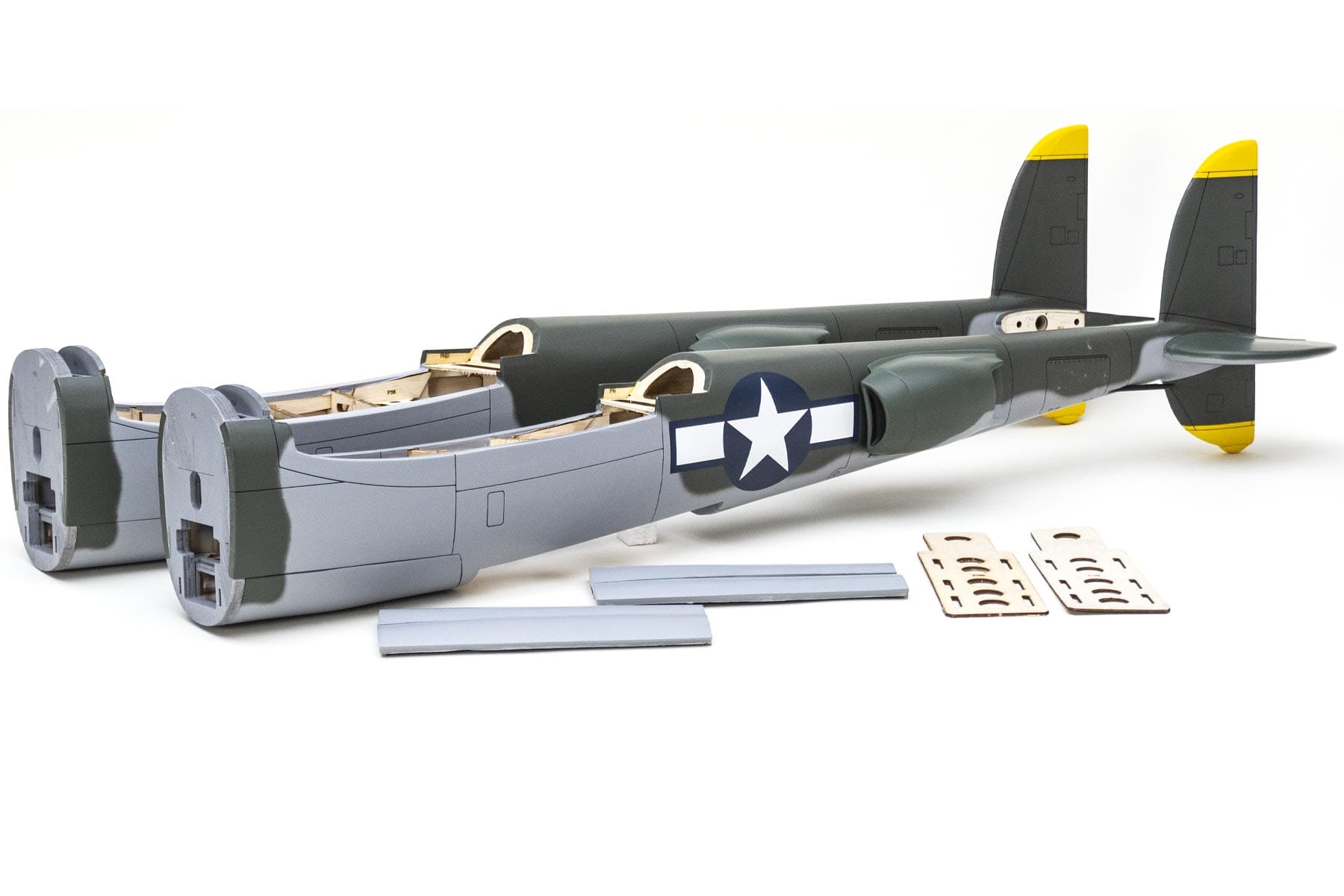 Nexa 2108mm P-38 Lightning Olive Drab Fuselage - Left and Right