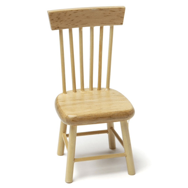 Oak Dollhouse Miniature Kitchen Chair