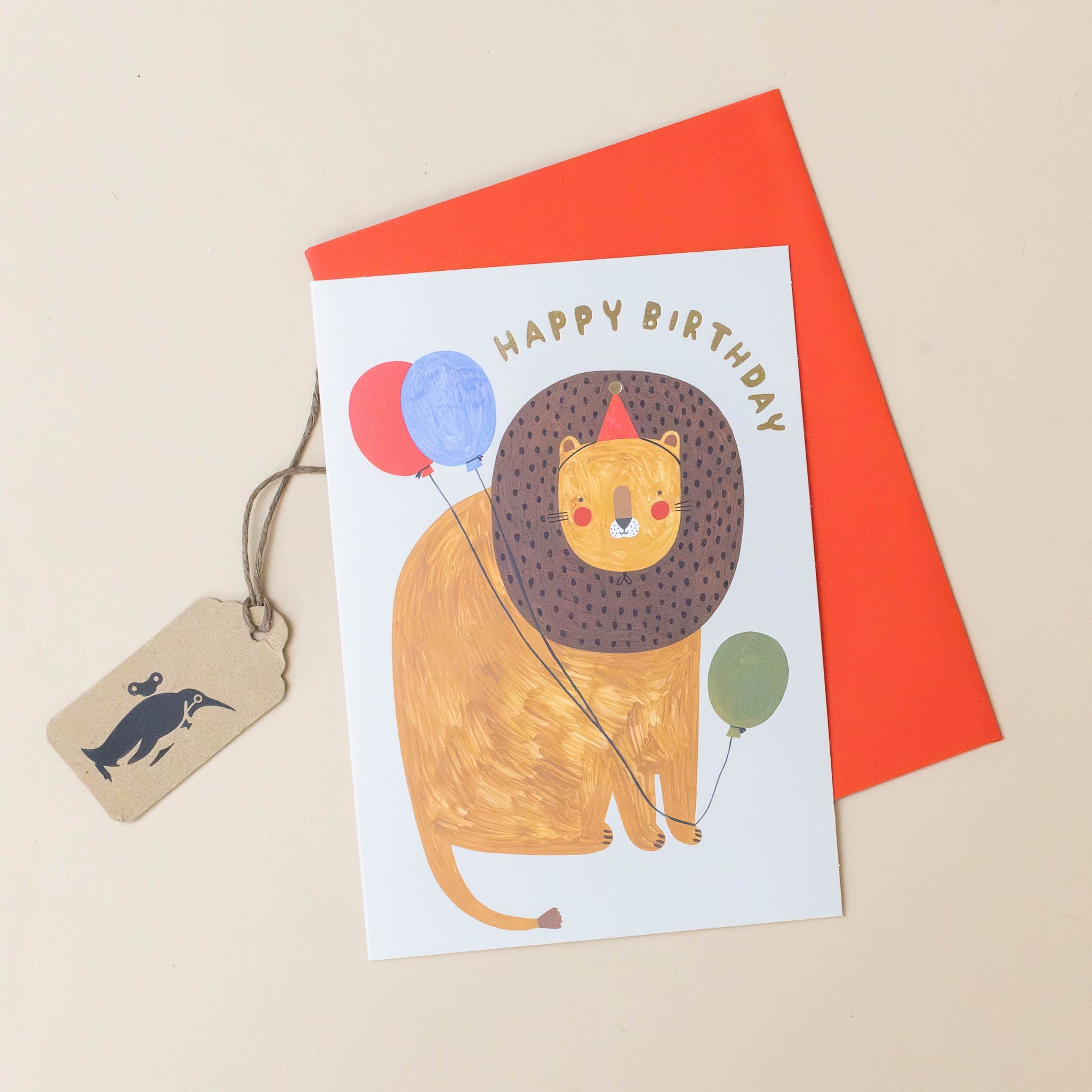 Oh Birthday Balloon Lion Greeting Card