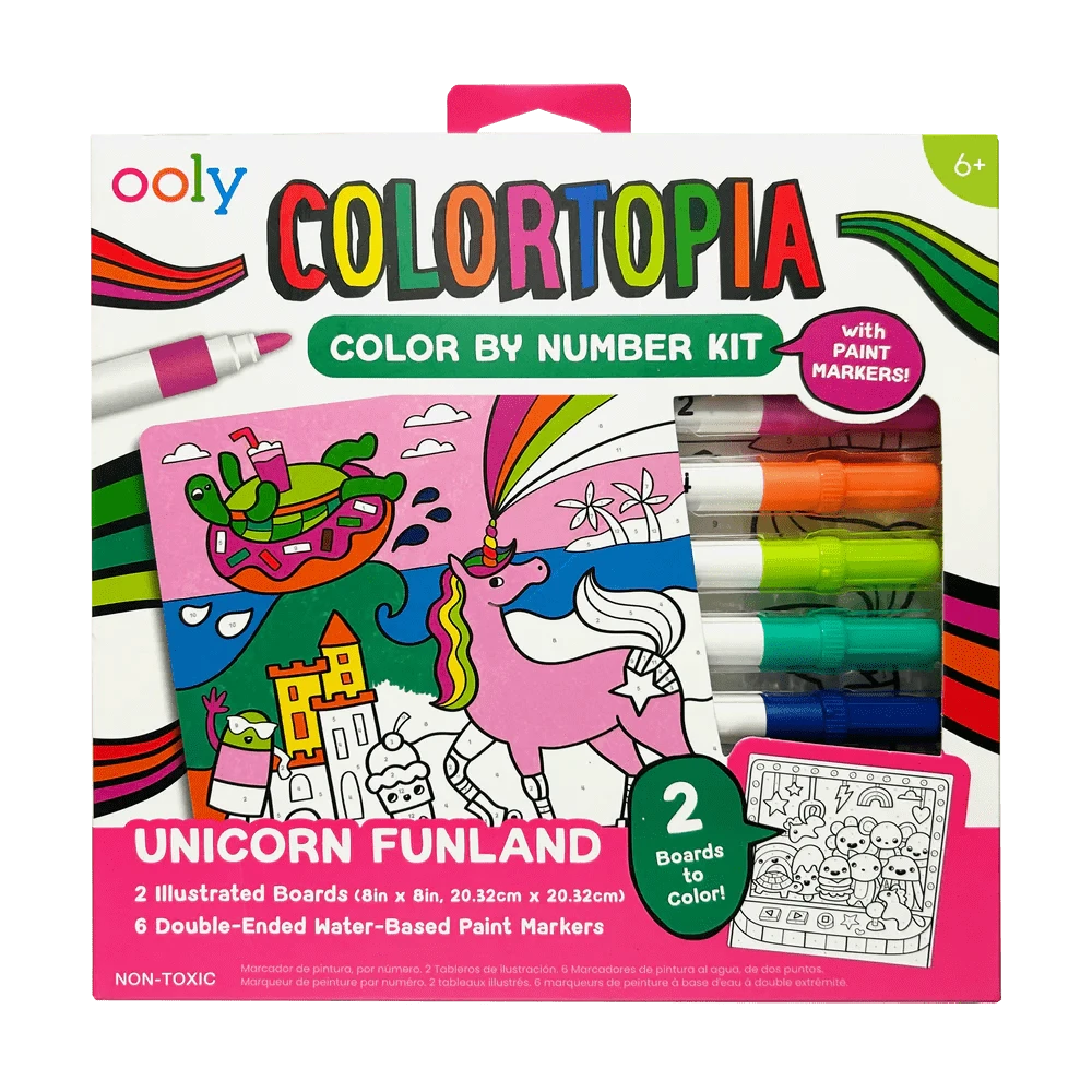 Colortopia Color By Number Paint Marker Kit - Unicorn Funland