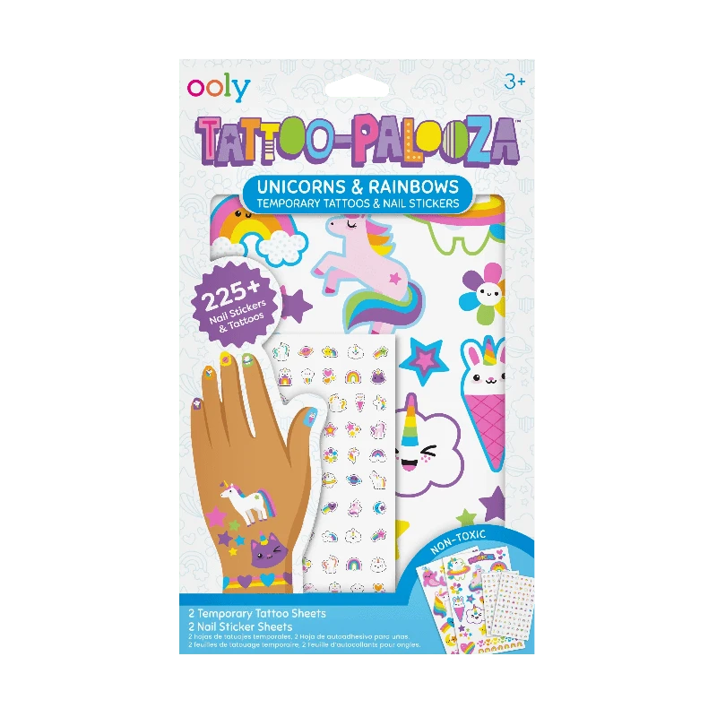 Tattoo Palooza Tattoos & Nail Stickers - Unicorn & Rainbows