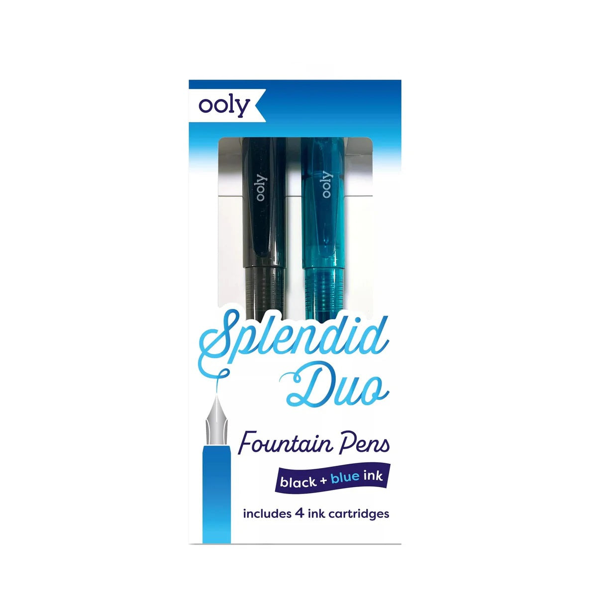 Splendid Duo Fountain Pens: Black & Blue Ink