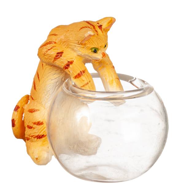 Dollhouse Miniature Reaching Orange Cat