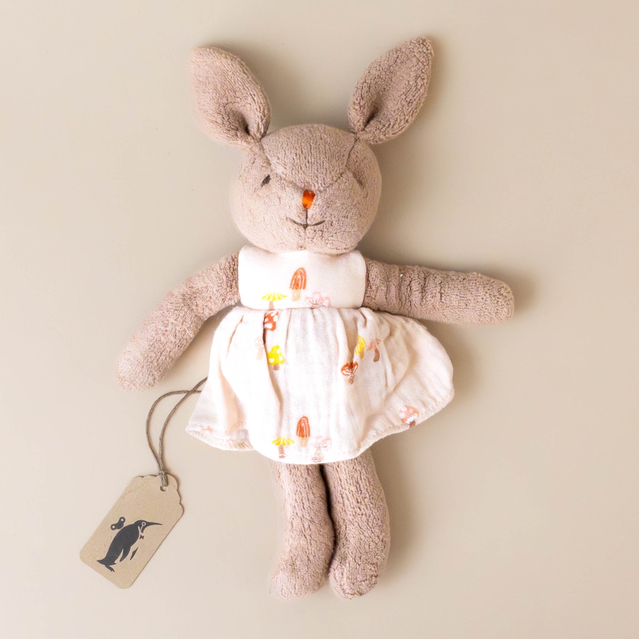 Organic Cotton Bunny Friend | Blush Mushrooms Dress
