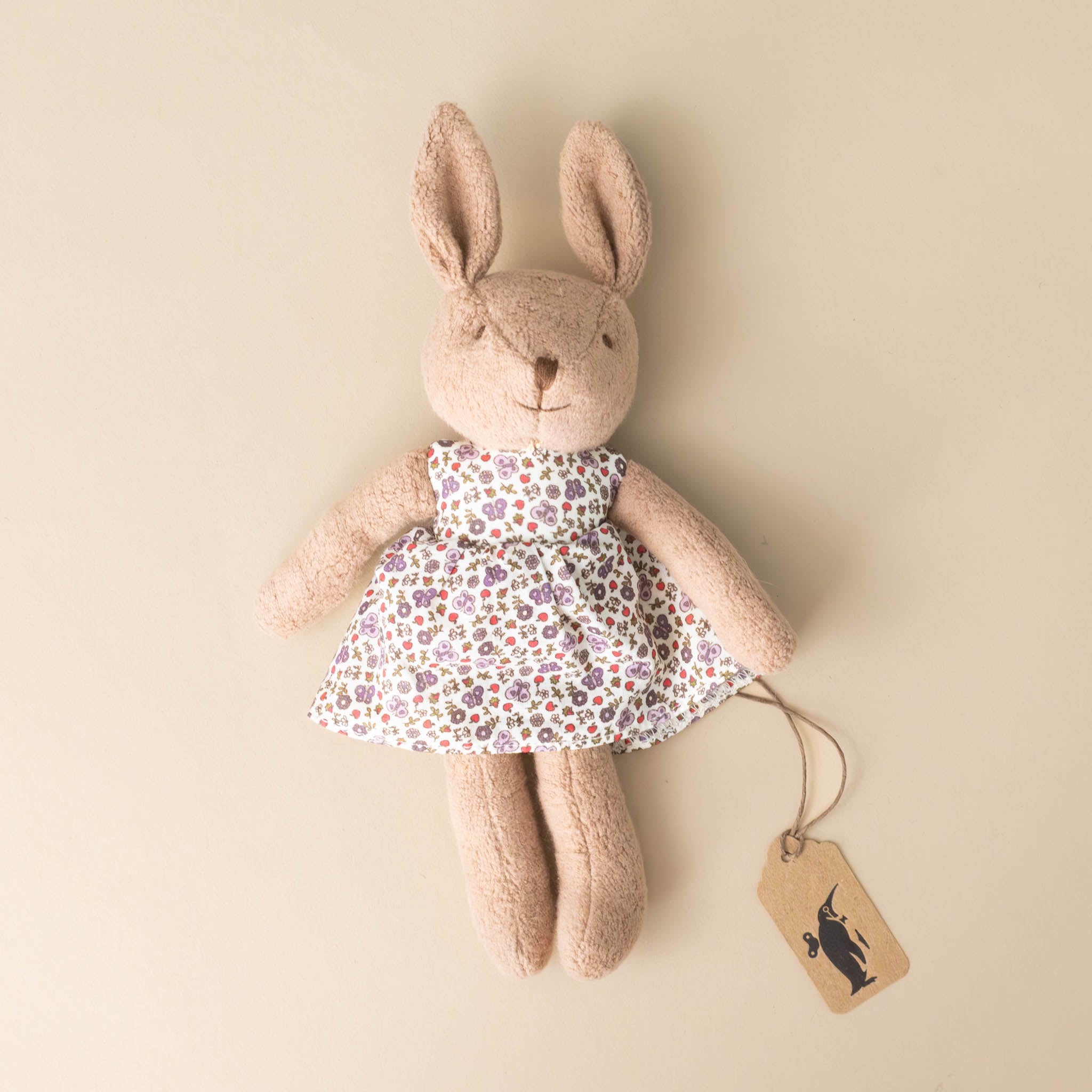Organic Cotton Bunny Friend  | Vintage Lavender Floral Dress