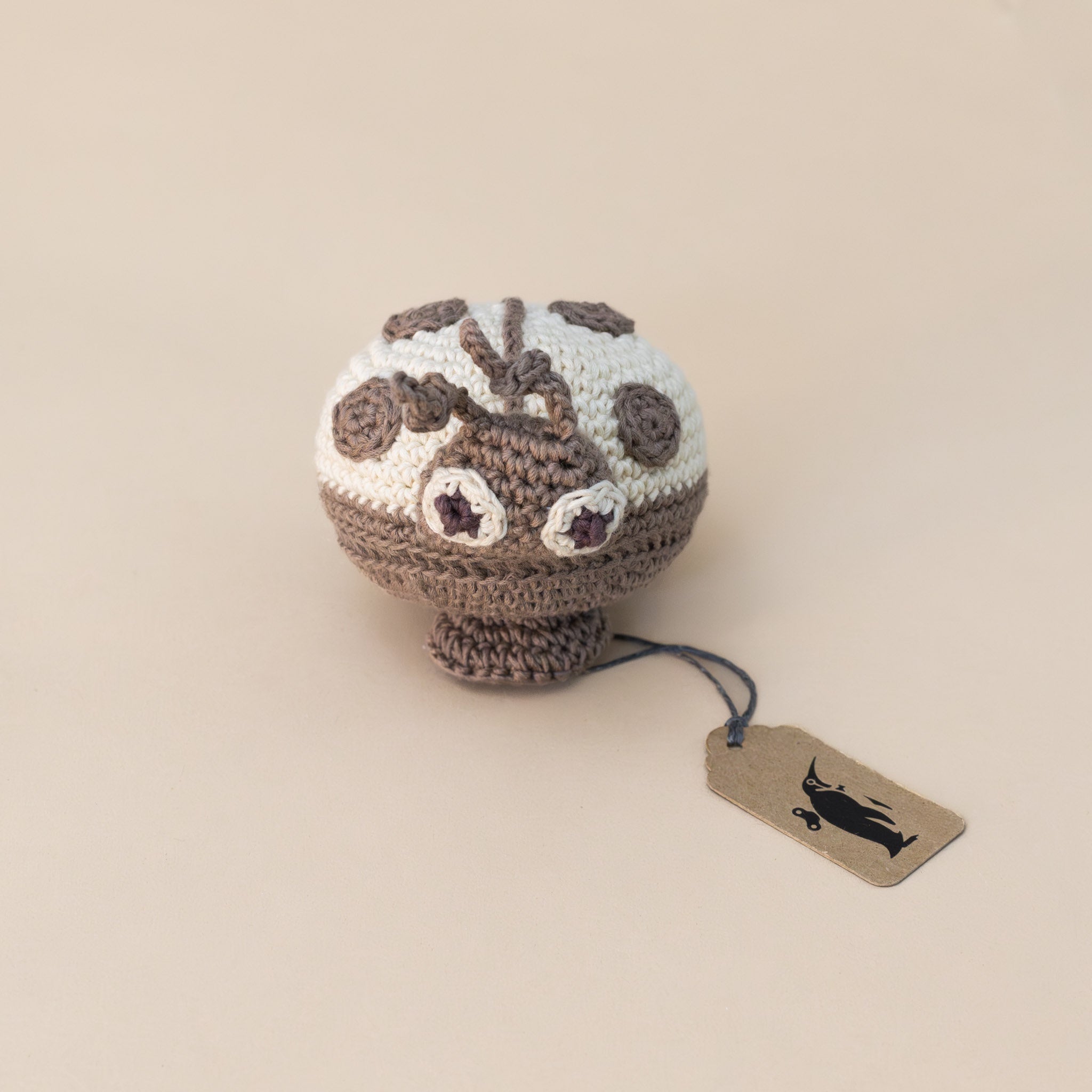 Organic Cotton Crocheted Jittery Ladybug | Beige