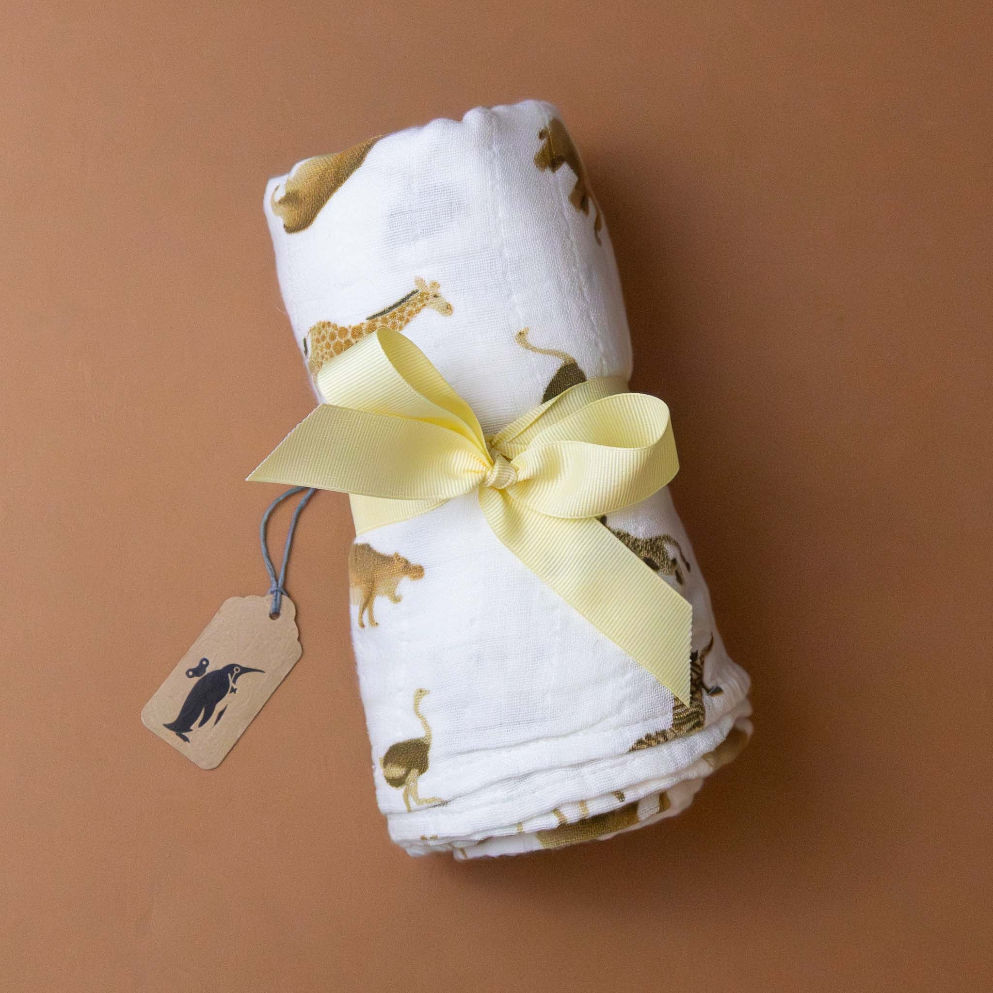 Organic Cotton Muslin Swaddle | Animal Crackers
