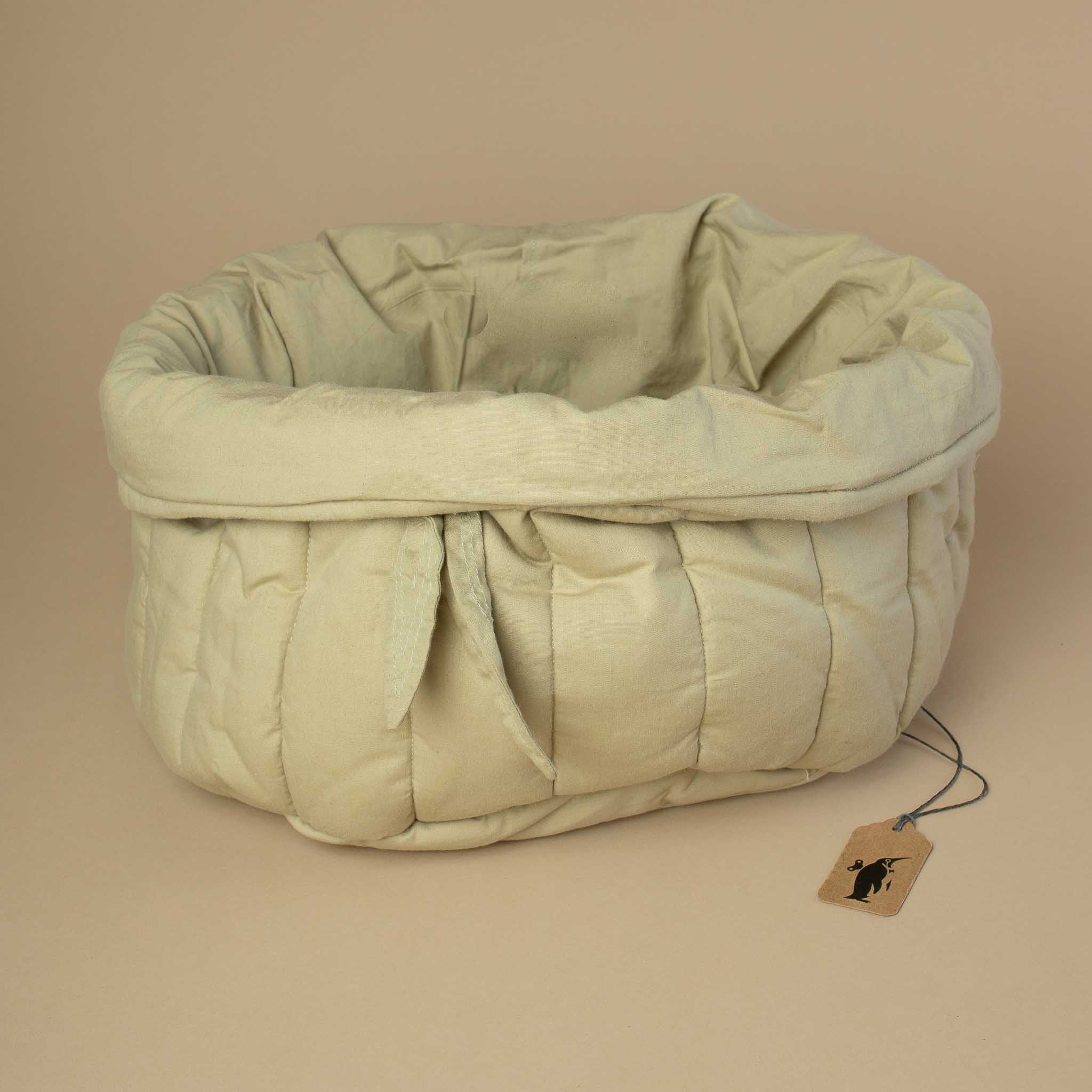 Organic Cotton Quilted Basket | Large - Sage