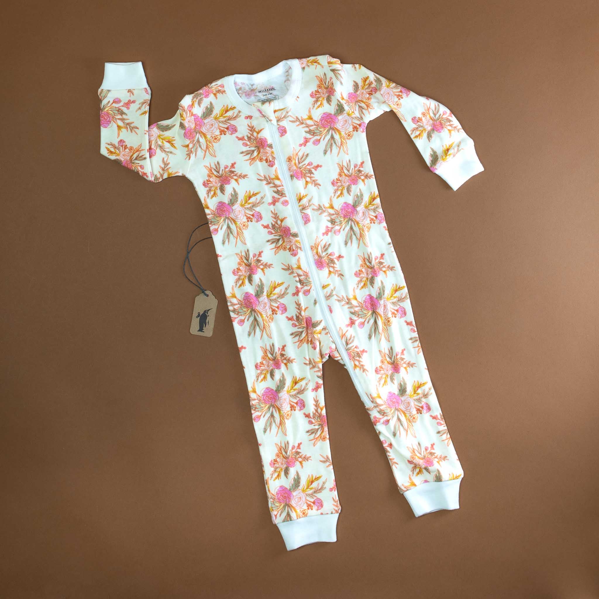 Organic Cotton Zipper Pajamas | Vintage Floral