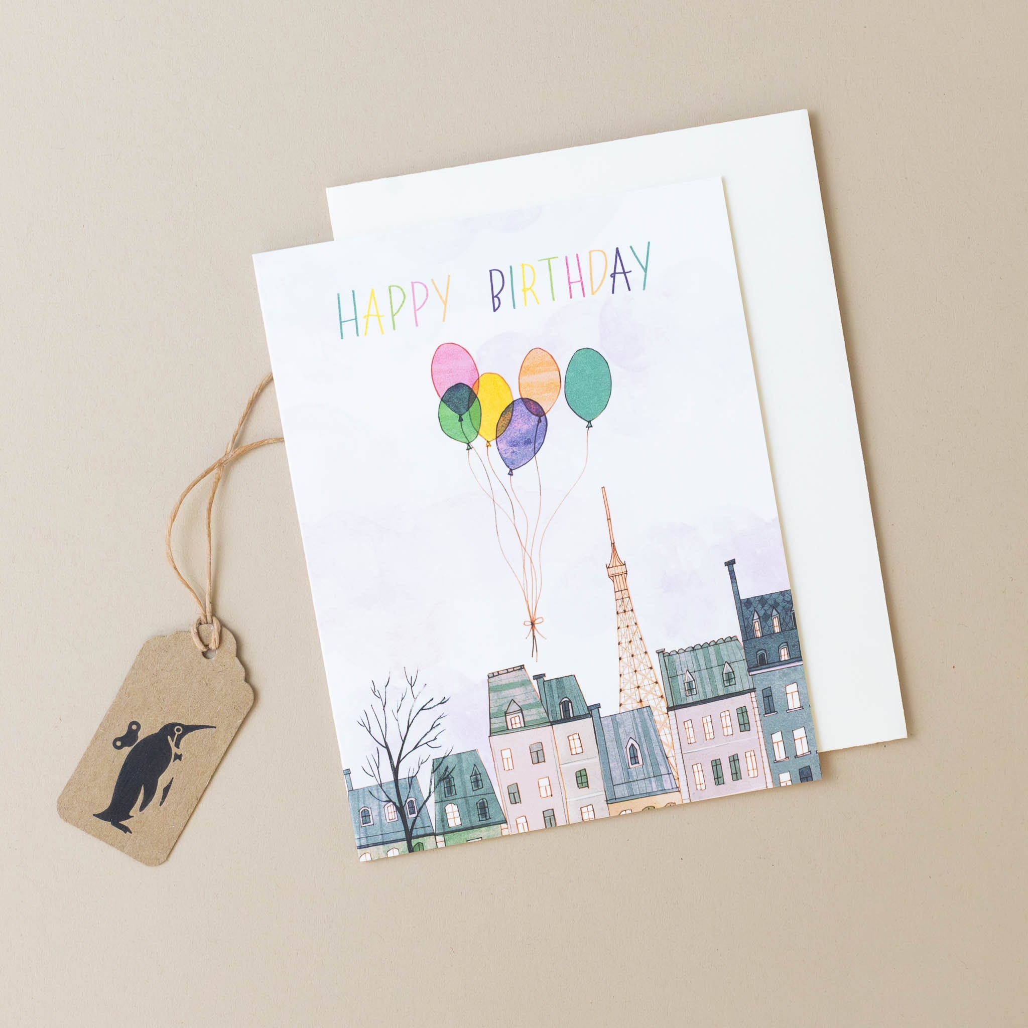 Paris Balloons Birthday Greeting Card