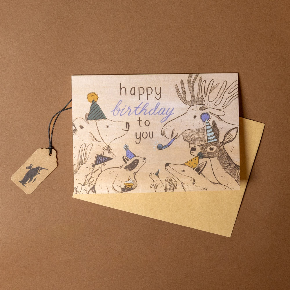 Party in the Woods Birthday Greeting Card