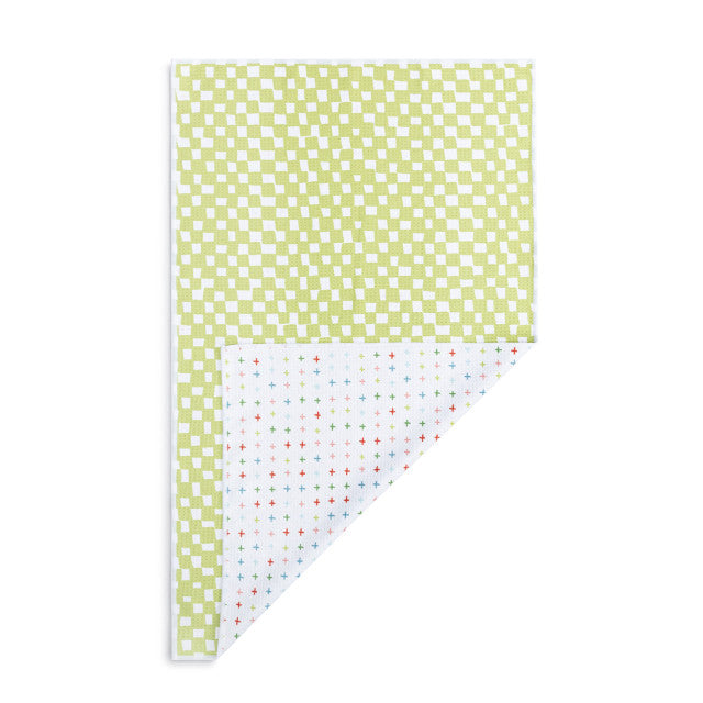 Green Checker Absorbent Reversible Towel