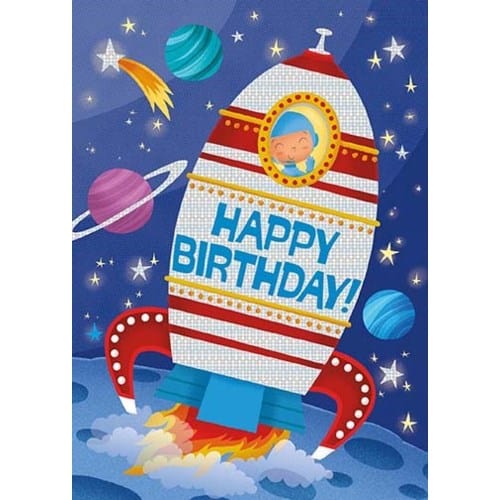 Happy Birthday! Space Foil Card