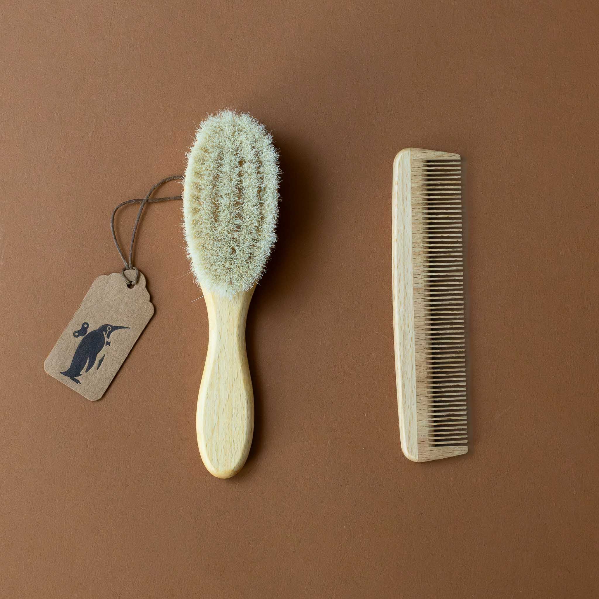 Petite Wooden Brush & Comb Set
