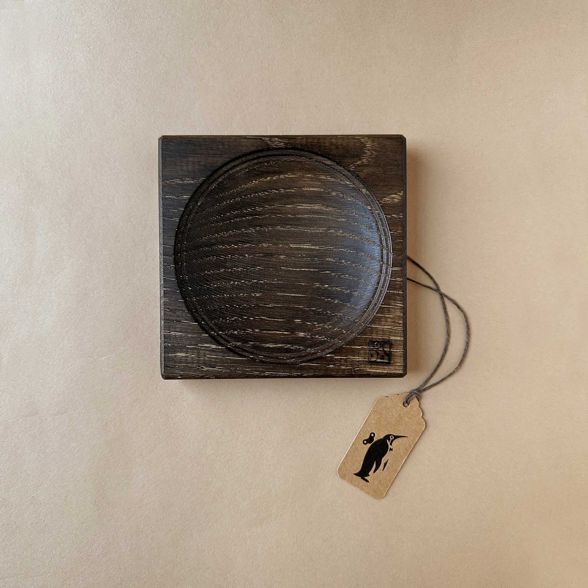 Petite Wooden Spinning Top Base | Black Oak
