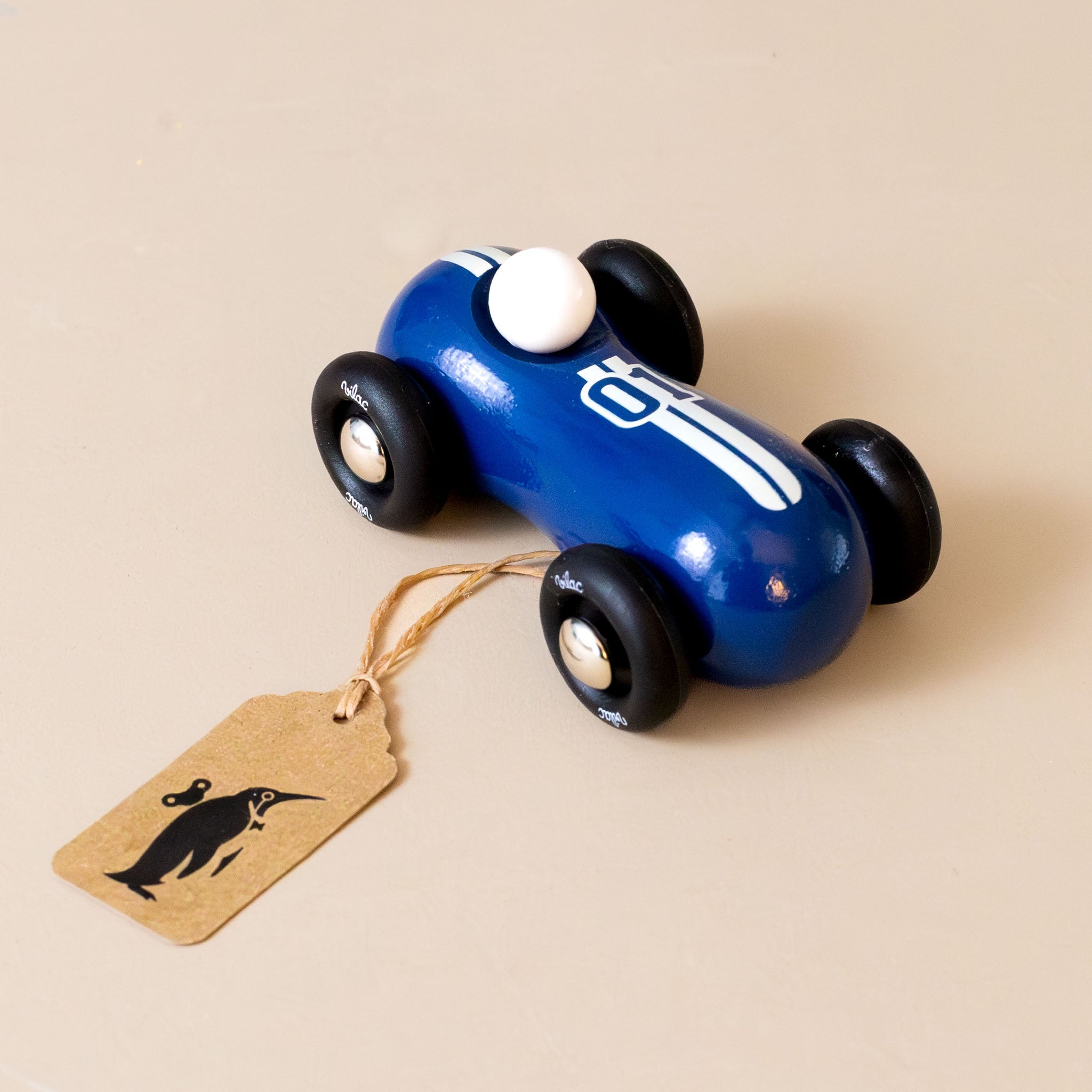 Petite Wooden Vintage Streamline Car | Blue