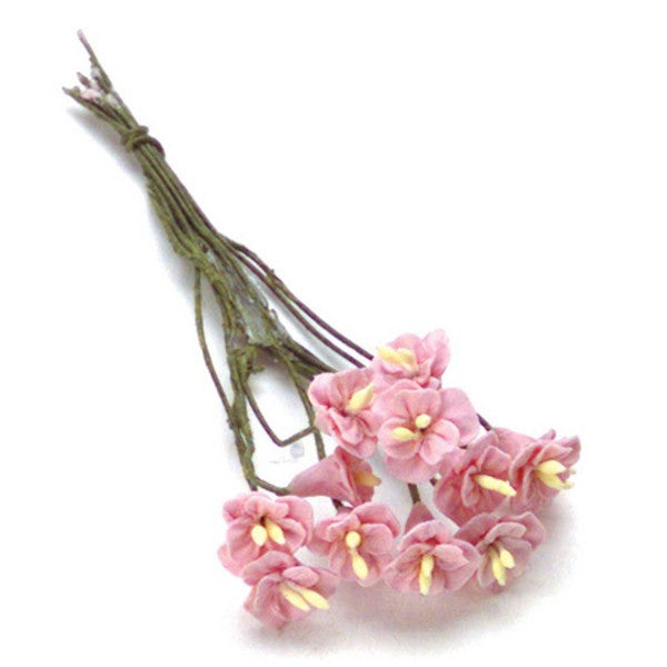 One Dozen Pink Dollhouse Miniature Camellias
