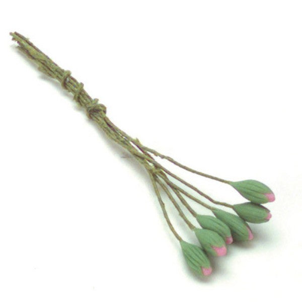 Pink Dollhouse Miniature Closed Water Lily Bundle