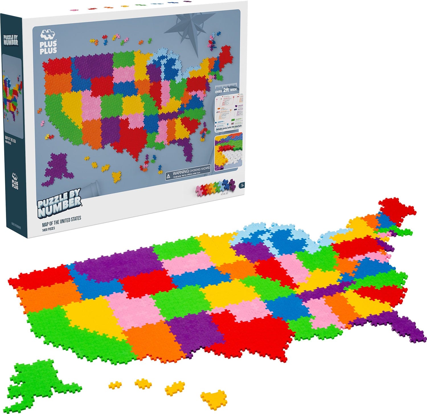 Plus-Plus Puzzle By Number Map of the United States