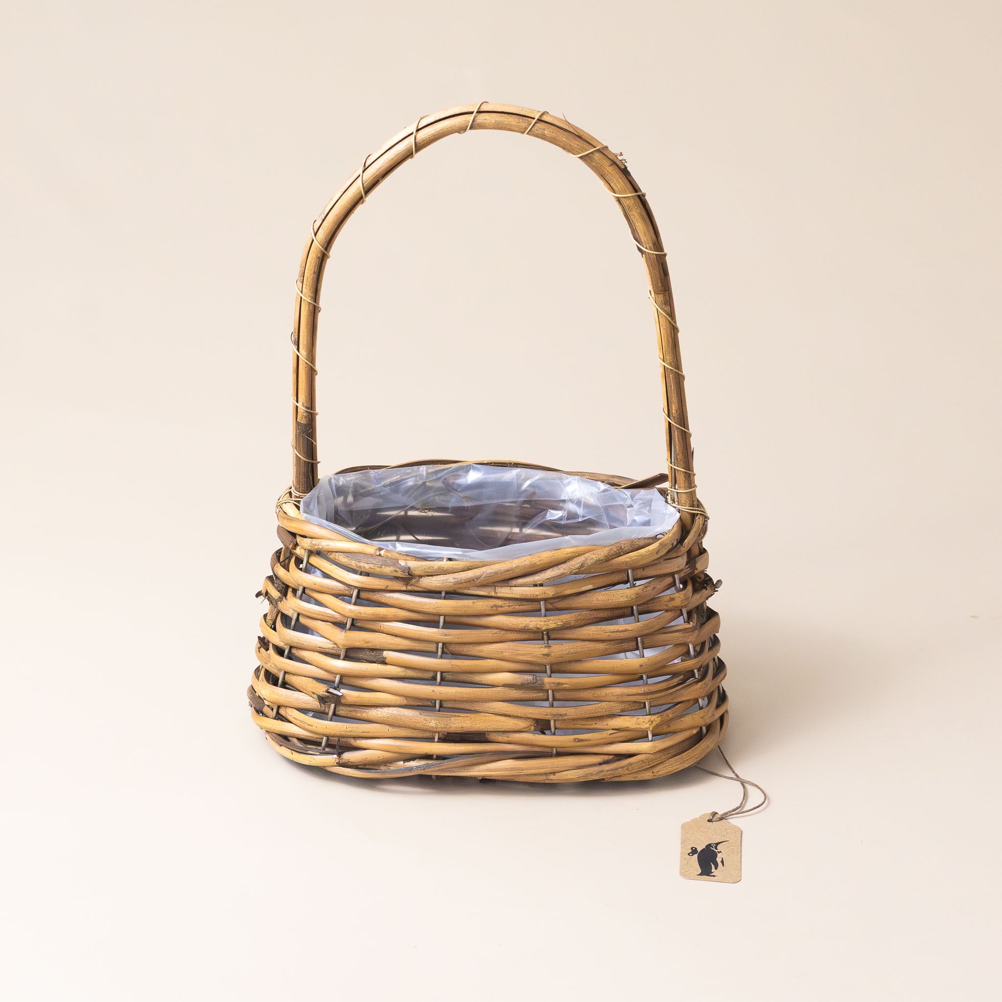 Polished Woven Oval Basket | Small