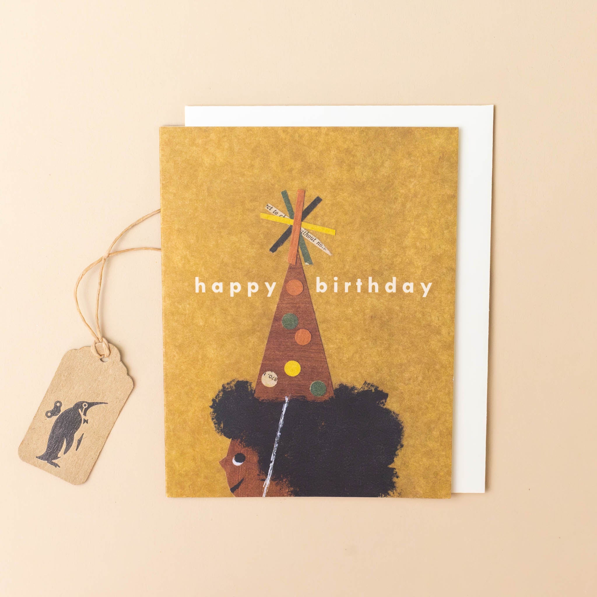Polka Spot Party Hat Greeting Card
