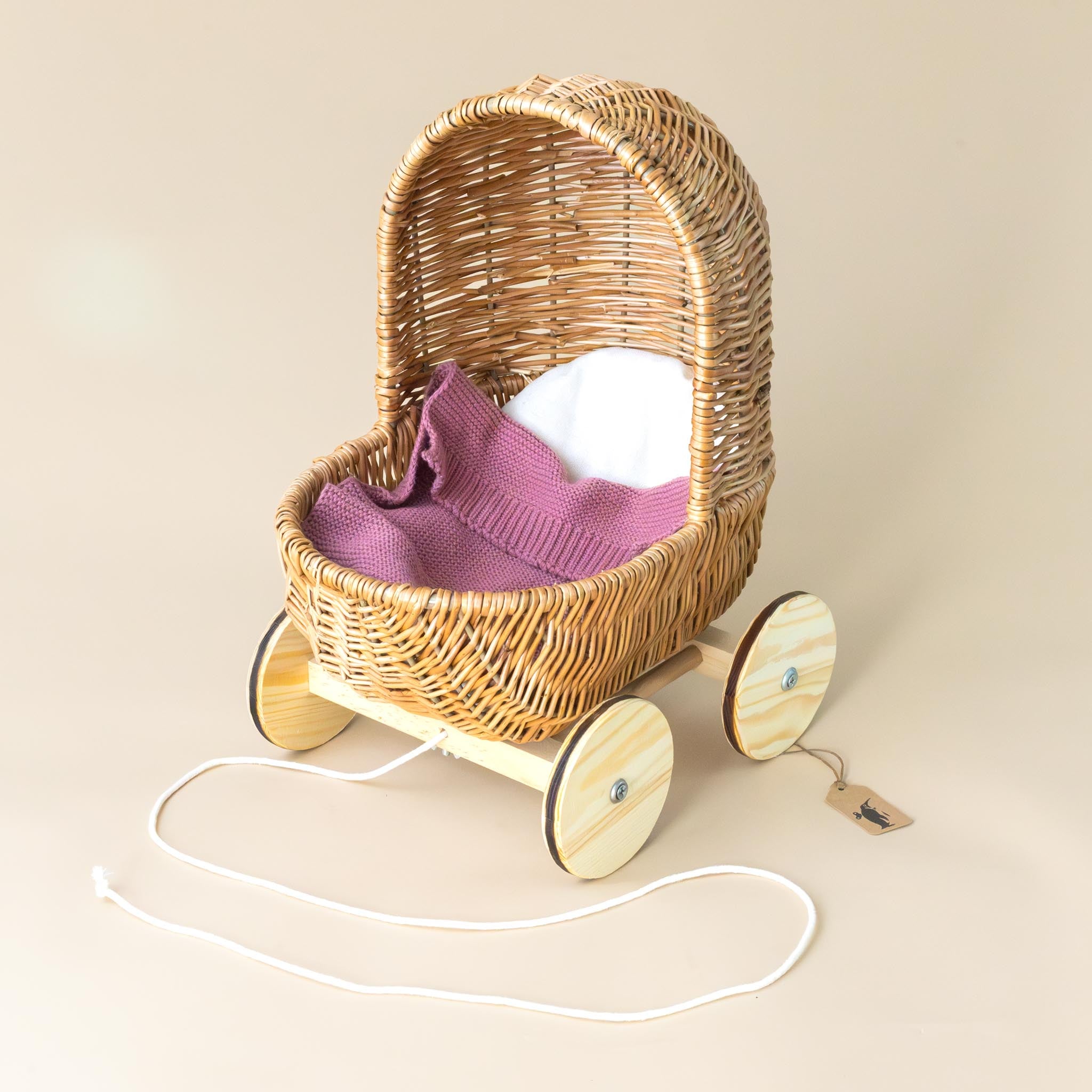 Pull-Along Wicker Pram