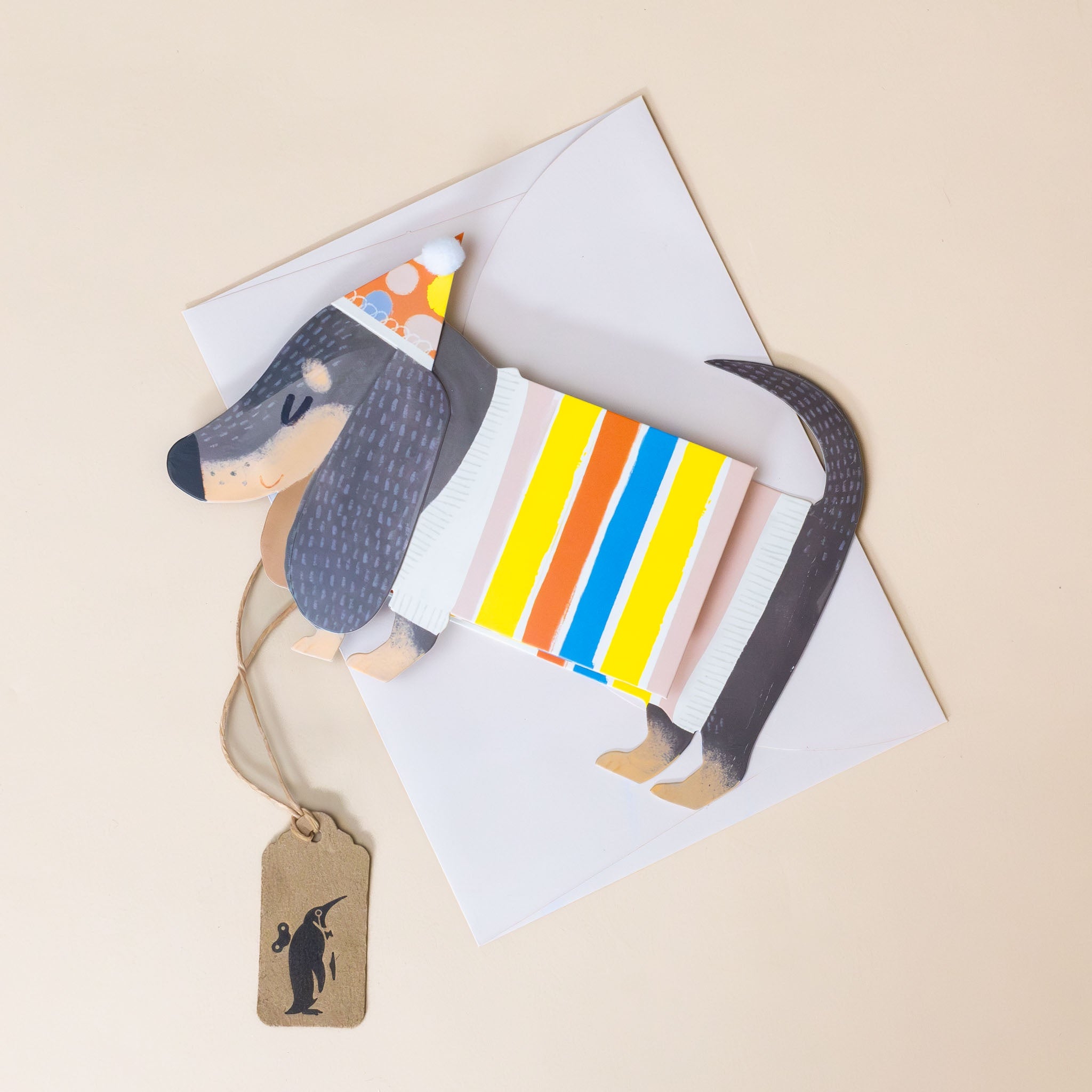 Fold-Out Accordion Dachshund Birthday Greeting Card