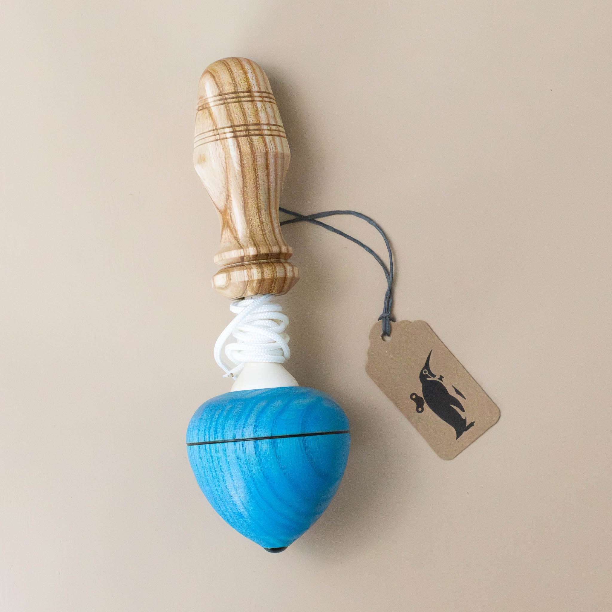 Pull-String Wooden Spinning Top