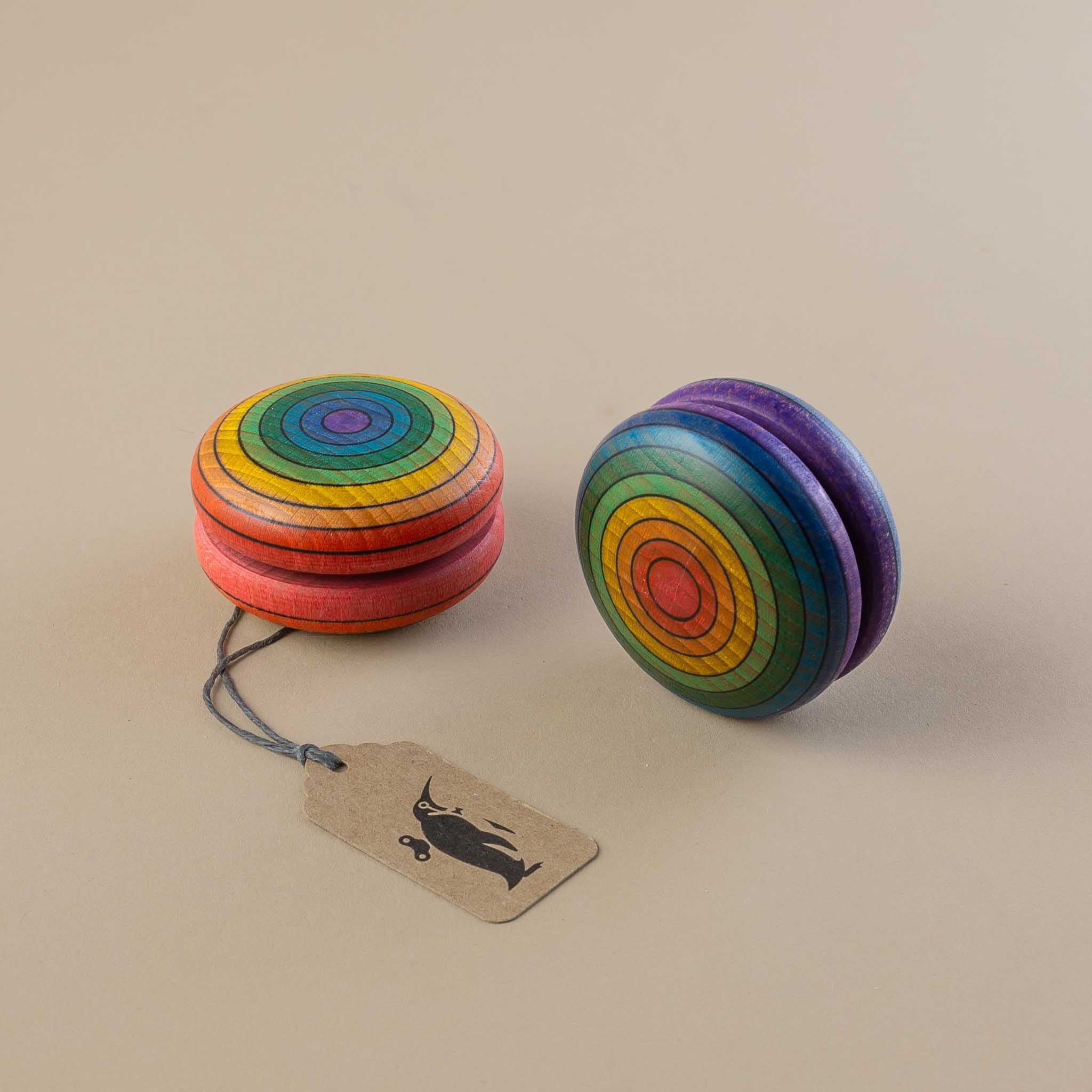 Rainbow Wooden Yo-Yo | Fixed Wheel
