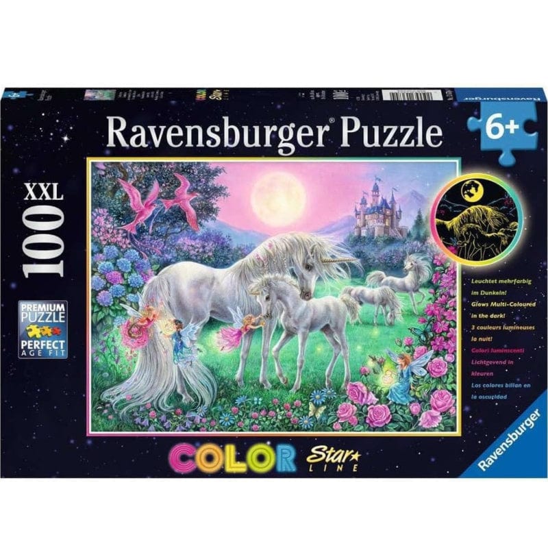 Unicorns in the Moonlight 100 Piece Puzzle