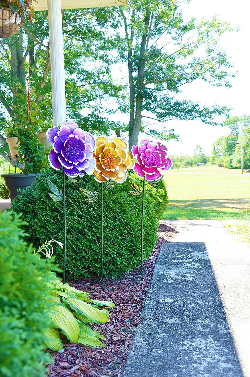 "Carnation" Springy Garden Stake