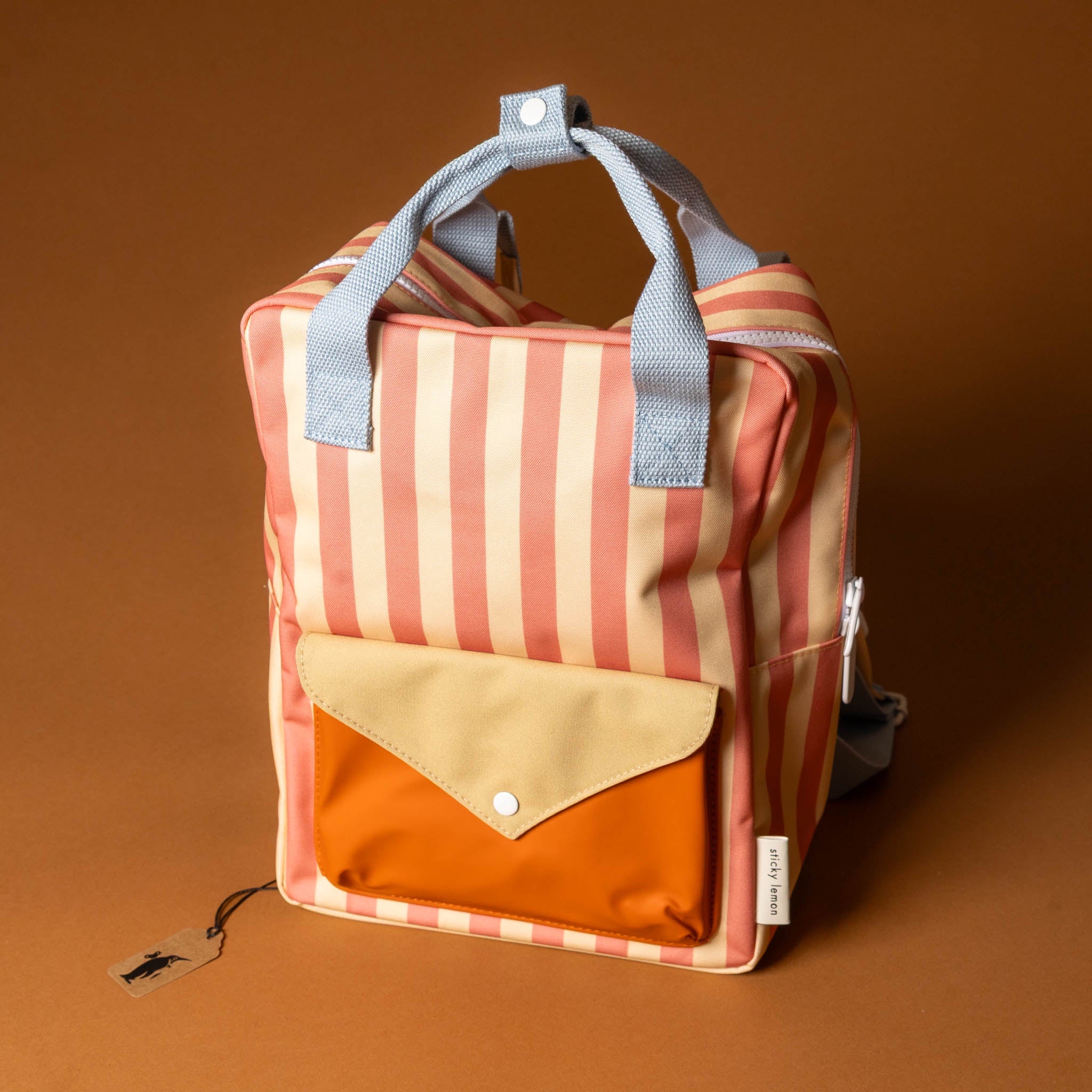 Recycled Wonders Envelope Backpack | Medium - Melon Stripe