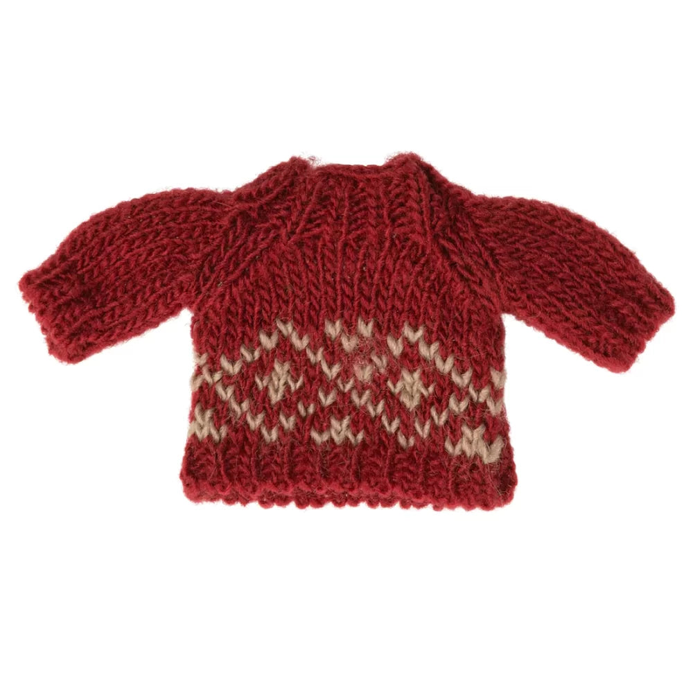 Knitted Sweater, Mum Mouse - Red