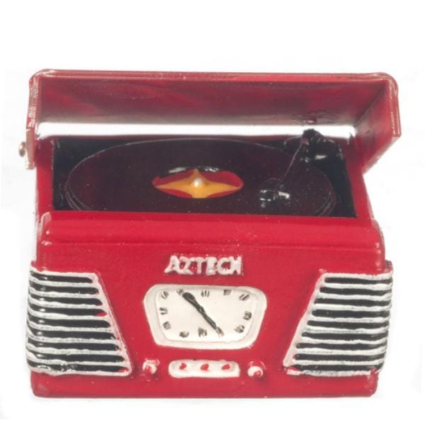 Red Dollhouse Miniature Turntable