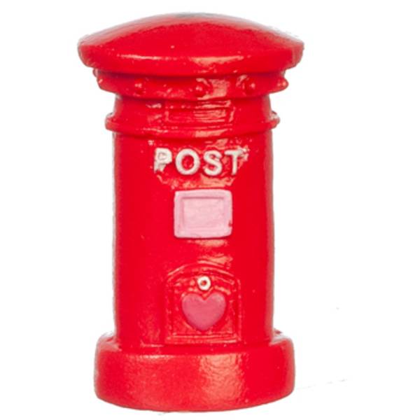 Red Dollhouse Miniature British Mailbox
