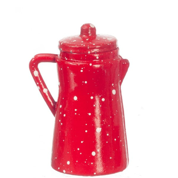 Red Dollhouse Miniature Coffee Pot